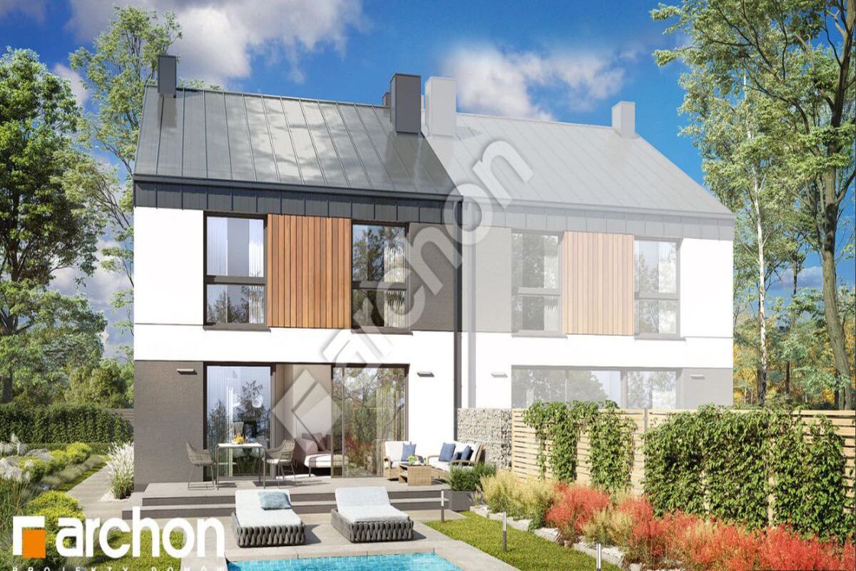 Nowoczesny dom w zabudowie bliźniaczej|bez Pcc 2%Banino