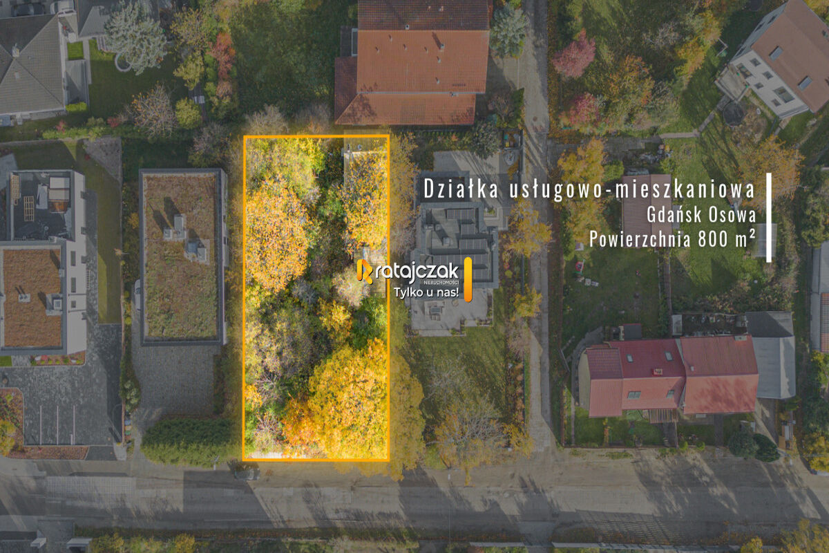 Ustawna działka w Osowie! 800 m2  południowa ekspozycja! Media. – Gdańsk