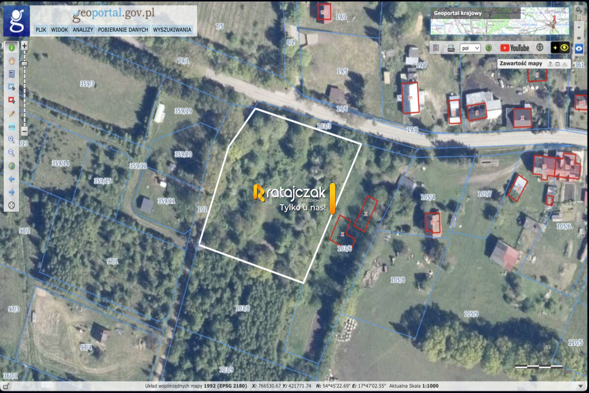 Działka 6066 m² | Ciekocino gm. Choczewo | WZ na 2 domy | Blisko morza – Ciekocino