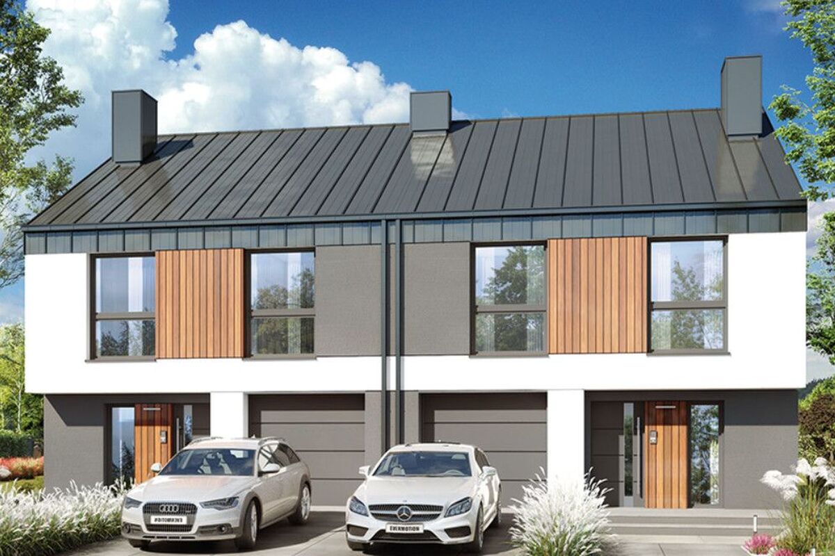 Nowoczesny dom w zabudowie bliźniaczej | BaninoBanino