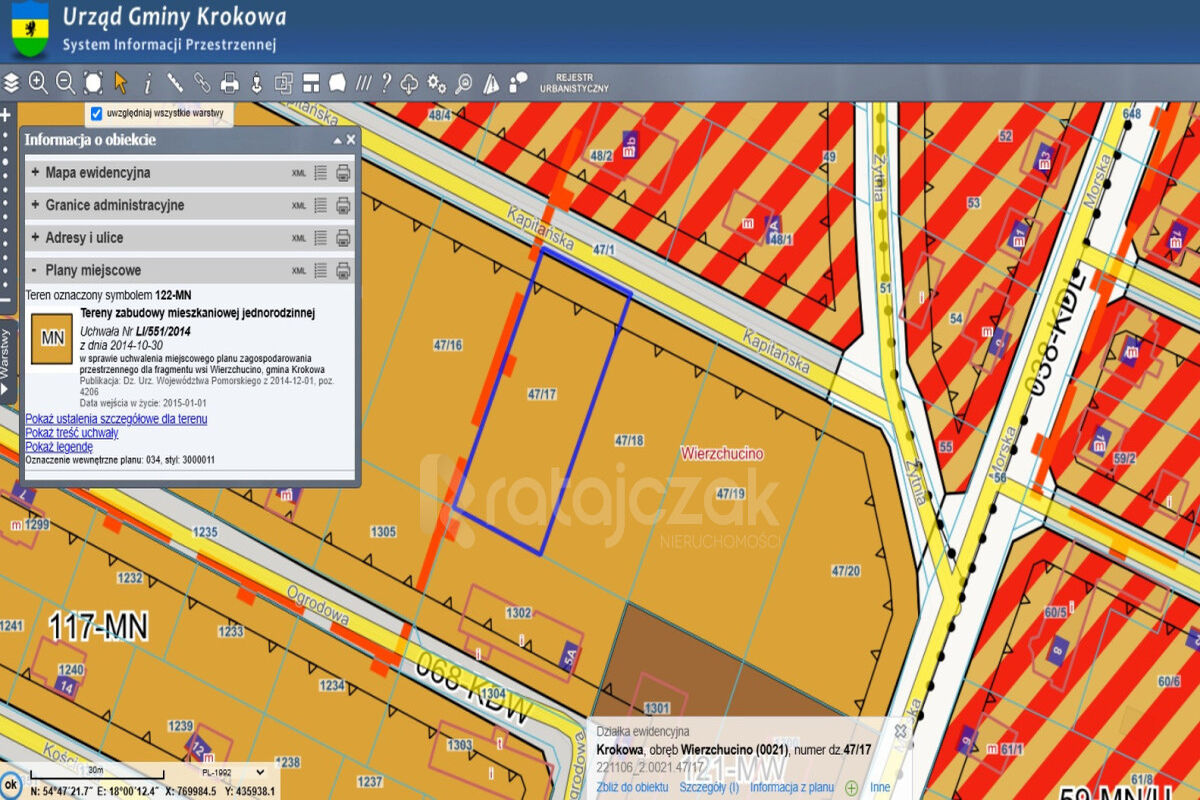 UZBROJONA DZIAŁKA BUDOWLANA | WIERZCHUCINO | MORZEWierzchucino