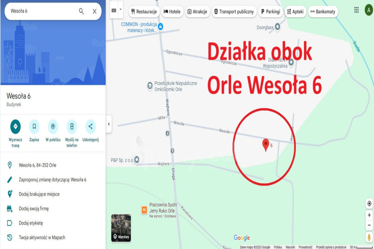 DZIAŁKA PRZY LESIE | MPZP | ORLE BLISKO BOLSZEWOOrle