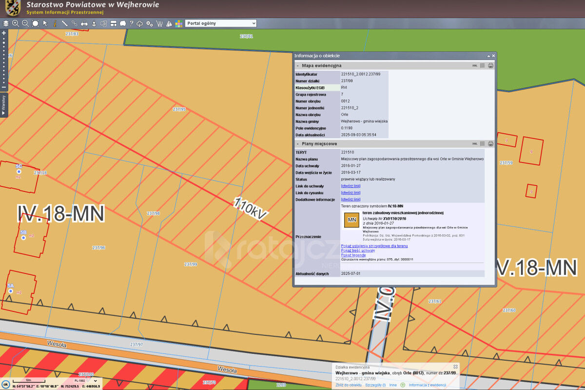 DZIAŁKA PRZY LESIE | MPZP | ORLE BLISKO BOLSZEWOOrle