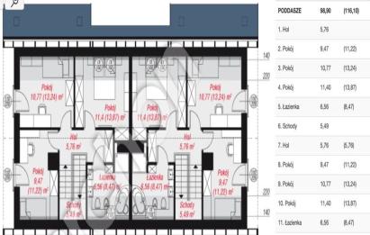 Rzut, plan Gotowy bliźniak 99 m² | Wysoki standard | Zęblewo-Zęblewo