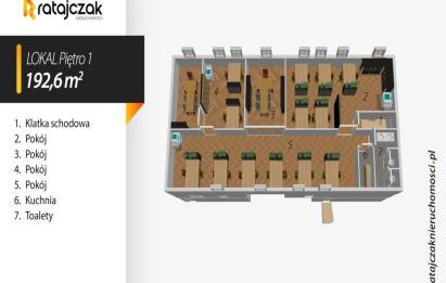 Rzut, plan Lokal na 1 piętrze z prywatnym wejściem | PARTER-Wejherowo