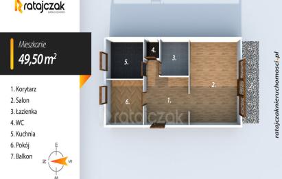 Rzut, plan 2 pokoje Gdańsk Chełm | zieleń | blisko centrum-Gdańsk