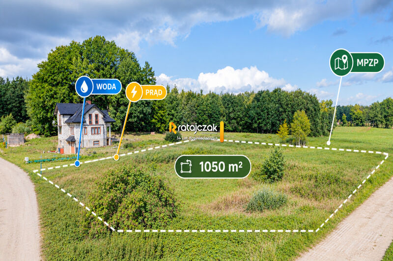 Działka budowlana 1050 m² | Spokojna okolica - Przetoczyno